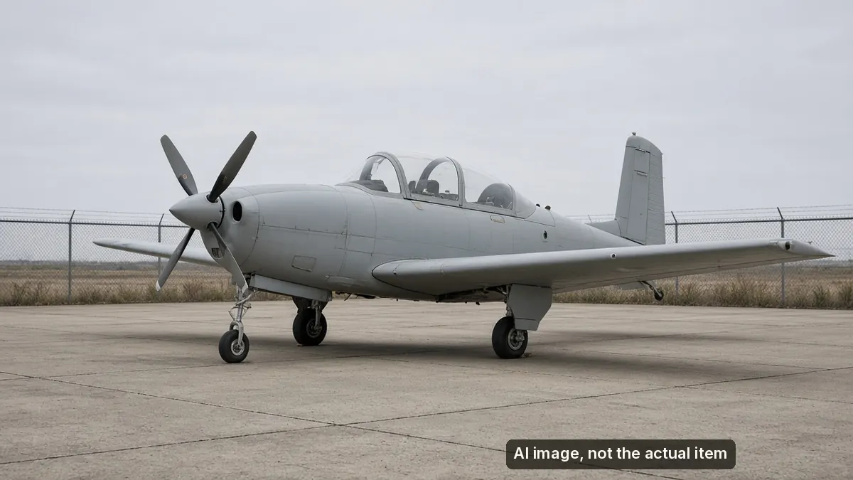 AI-generated illustration of a Beechcraft T-34C Turbo Mentor trainer aircraft