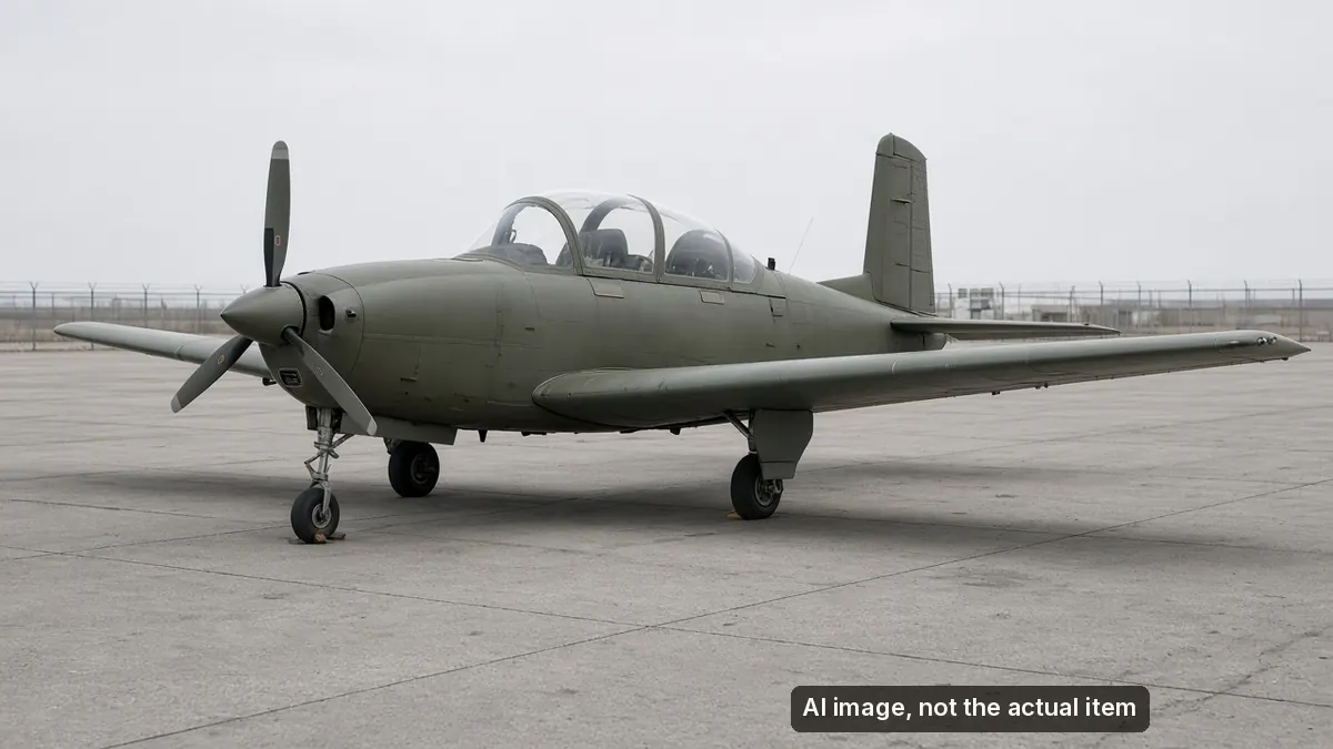 AI-generated illustration of a Beechcraft T-34C Turbo Mentor trainer aircraft